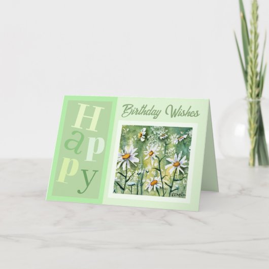 Schöne Blume Trendy Birthday Card Karte (Vorderseite)