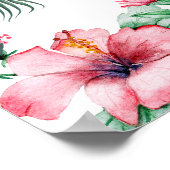 Schöne Blume und Blätter aus Palmen, florale Elega Poster (Ecke)