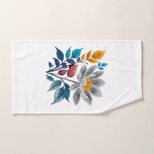 schöne Blume und Blätter Badhandtuch Set (Handtuch)