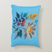 schöne Blume und Blätter Dekokissen (Rückseite(Vertikal))