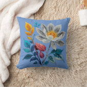 schöne Blume und Blätter Kissen (Decke)