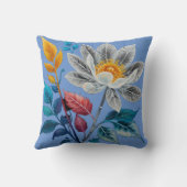 schöne Blume und Blätter Kissen (Rückseite)