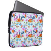 Schöne Blume und Blätter Muster Laptopschutzhülle (Vorne Rechts)