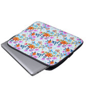 Schöne Blume und Blätter Muster Laptopschutzhülle (Vorne Knopf)