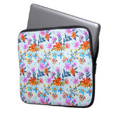 Schöne Blume und Blätter Muster Laptopschutzhülle (Vorderseite Links)