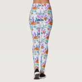 Schöne Blume und Blätter Muster Leggings (Rückseite)
