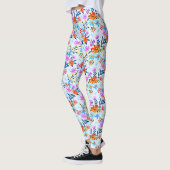 Schöne Blume und Blätter Muster Leggings (Links)