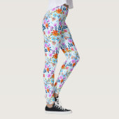Schöne Blume und Blätter Muster Leggings (Rechts)
