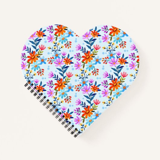 Schöne Blume und Blätter Muster Notizblock (Vorderseite)