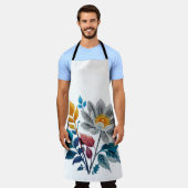 schöne Blume und Blätter Schürze (Getragen)