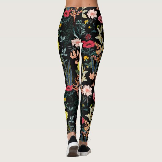 Schöne Blume und botanische Pflanze Leggings (Rückseite)
