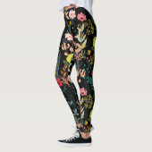 Schöne Blume und botanische Pflanze Leggings (Links)