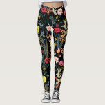 Schöne Blume und botanische Pflanze Leggings<br><div class="desc">Atemberaubende Leggings mit farbenfrohen rosa,  roten und gelben Blumen und Pflanze Set vor einem schwarzen Hintergrund. Elegant,  aber spielerisch,  perfekt für einen Abend,  ein Konzert,  ein Festival,  Yoga Workout oder den Alltag.</div>