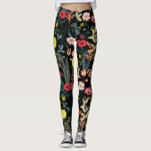Schöne Blume und botanische Pflanze Leggings (Vorderseite)