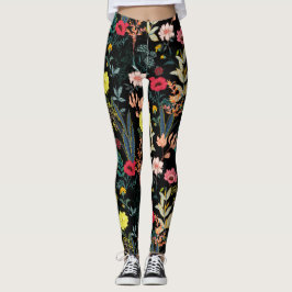Schöne Blume und botanische Pflanze Leggings
