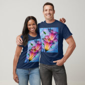 Schöne Blume und Butterfly T-Shirt (Unisex)