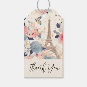 Schöne Blume und der Eiffelturm Paris Vielen Dank Geschenkanhänger