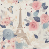 Schöne Blume und der Eiffelturm von Paris Aufkleber (Vorderseite)