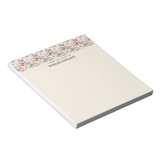 Schöne Blume und der Eiffelturm von Paris Notizblock (angewinkelt)