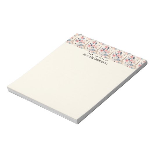 Schöne Blume und der Eiffelturm von Paris Notizblock (Rotiert)