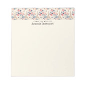 Schöne Blume und der Eiffelturm von Paris Notizblock (Vorderseite)