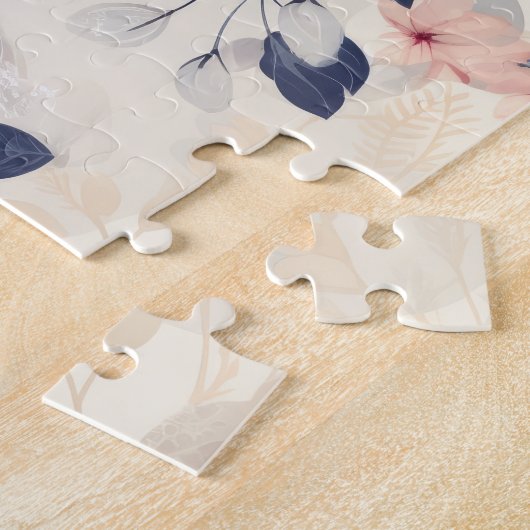 Schöne Blume und der Eiffelturm von Paris Puzzle (Seite)