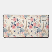 Schöne Blume und der Eiffelturm von Paris Schreibtischunterlage (Vorderseite)