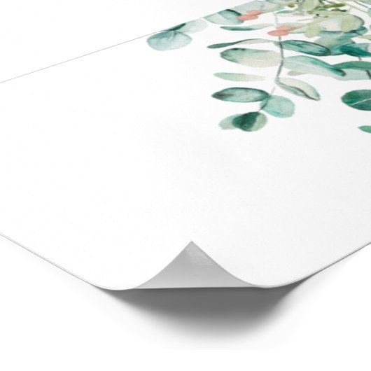 Schöne Blume und Eukalyptus Poster (Ecke)