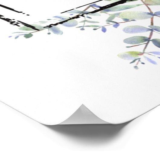 Schöne Blume und Eukalyptus-Poster Poster (Ecke)