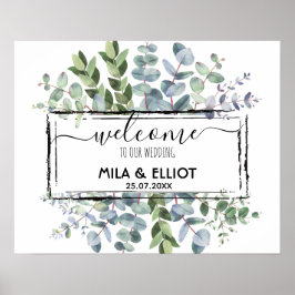 Schöne Blume und Eukalyptus-Poster Poster