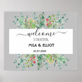 Schöne Blume und Eukalyptus-Poster Poster (Vorne)