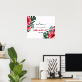 Schöne Blume und Eukalyptus-Poster Poster (Heimbüro)