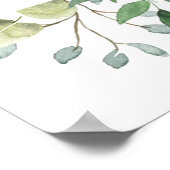 Schöne Blume und Eukalyptus-Poster Poster (Ecke)