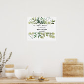 Schöne Blume und Eukalyptus-Poster Poster (Küche)