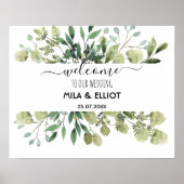 Schöne Blume und Eukalyptus-Poster Poster (Vorne)