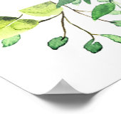 Schöne Blume und Eukalyptus-Poster Poster (Ecke)