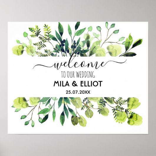 Schöne Blume und Eukalyptus-Poster Poster (Vorne)