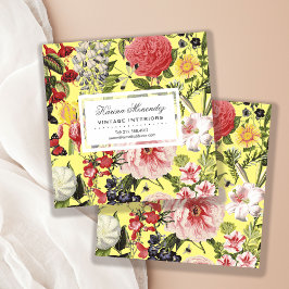 Schöne Blume und Insektengarten Quadratische Visitenkarte