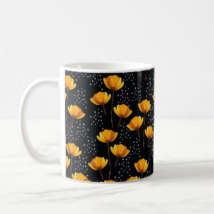 Schöne Blume- und Polka-Punktdarstellung Kaffeetasse