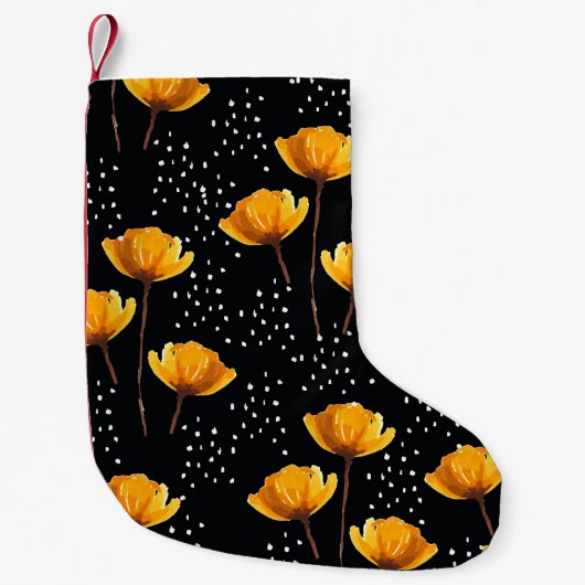 Schöne Blume- und Polka-Punktdarstellung Kleiner Weihnachtsstrumpf (Vorderseite)