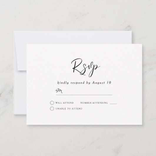 Schöne Blume und rustikale Holzhochzeit RSVP Karte (Rückseite)