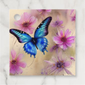 Schöne Blume und Schmetterling Geschenkanhänger (Vorderseite)