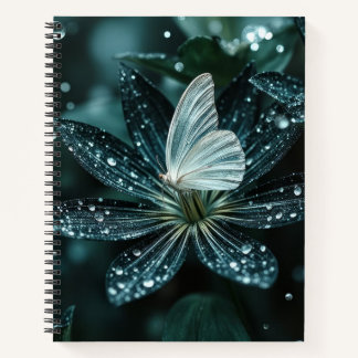 Schöne Blume und Schmetterling Notizblock
