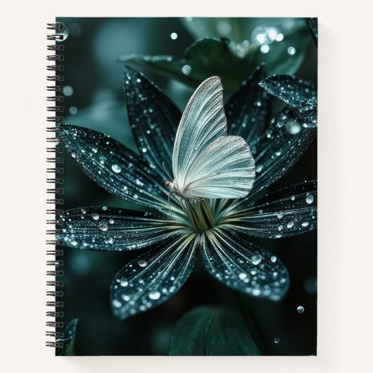 Schöne Blume und Schmetterling Notizblock (Vorderseite)