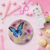 Schöne Blume und Schmetterling Pappteller (Party)