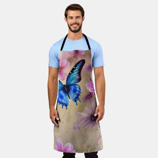 Schöne Blume und Schmetterling Schürze (Getragen)