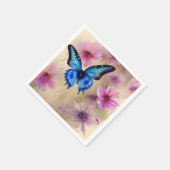 Schöne Blume und Schmetterling Serviette (Ecke)
