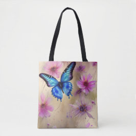 Schöne Blume und Schmetterling Tasche