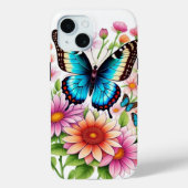 Schöne Blume und Schmetterlinge Case-Mate iPhone Hülle (Rückseite)