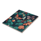 Schöne Blume und Schmetterlinge im Dschungel Fliese (Seite)